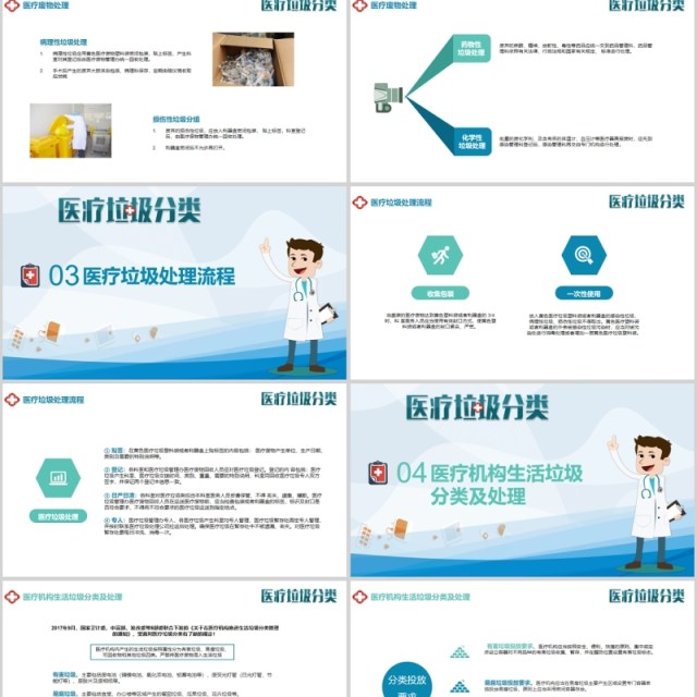 简洁医疗垃圾分类的处理PPT模板 简洁医疗垃圾分类的处理PPT模板