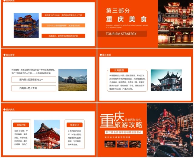 重庆旅游攻略介绍动态PPT模板 重庆旅游攻略介绍动态PPT模板