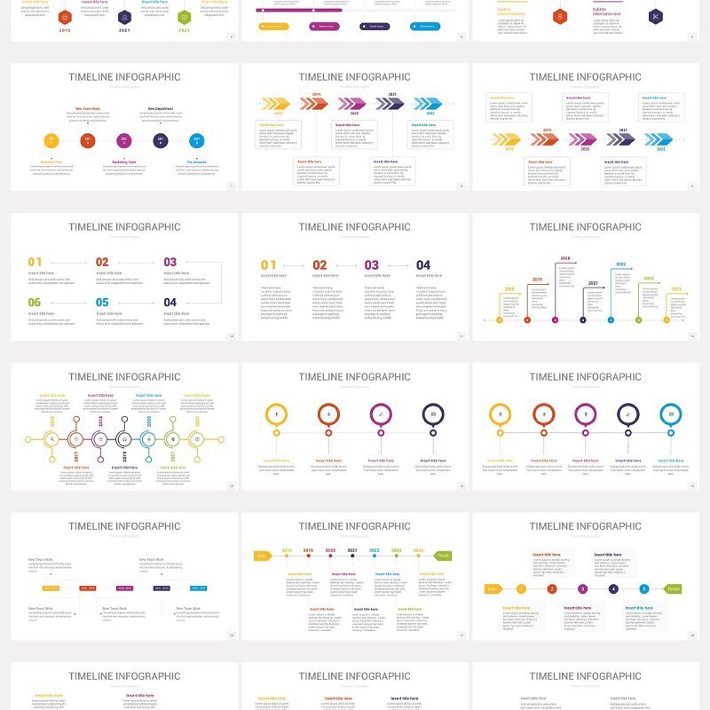 37款时间轴PPT信息图元素图形设计
