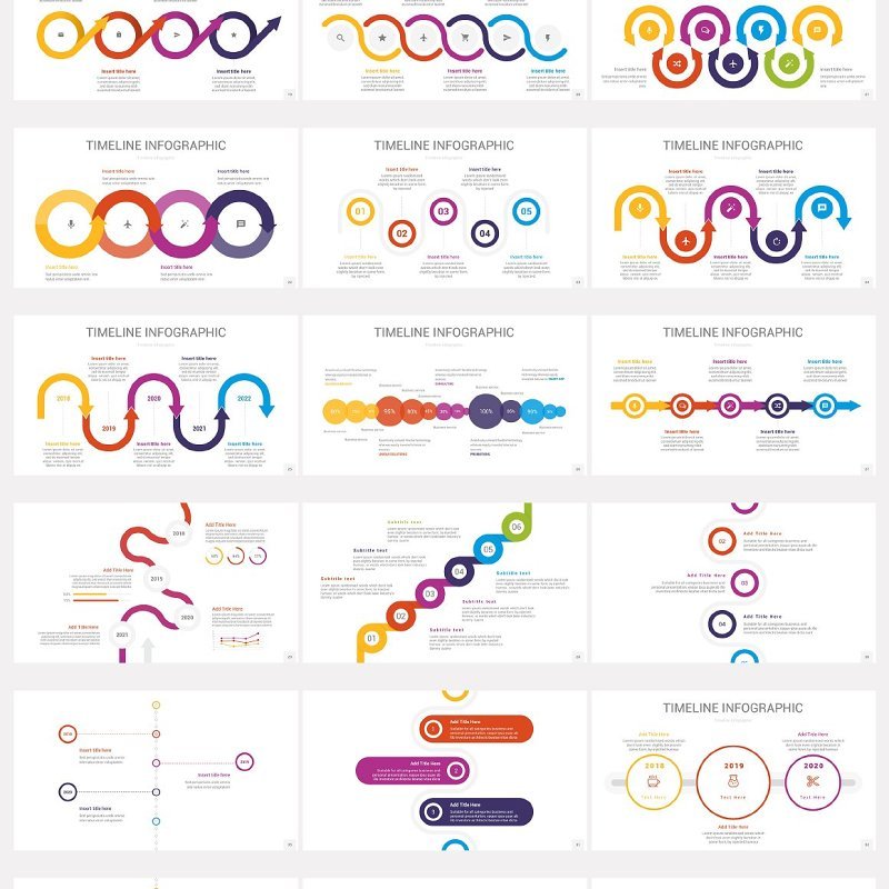 37款时间轴PPT信息图元素图形设计