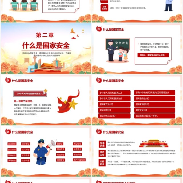 橙色中国风国家安全教育日主题班会PPT模板 橙色中国风国家安全教育日主题班会PPT模板