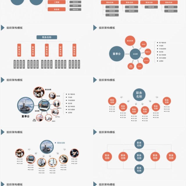 2022简约商务蓝灰色企业组织架构图PPT模板 2022简约商务蓝灰色企业组织架构图PPT模板