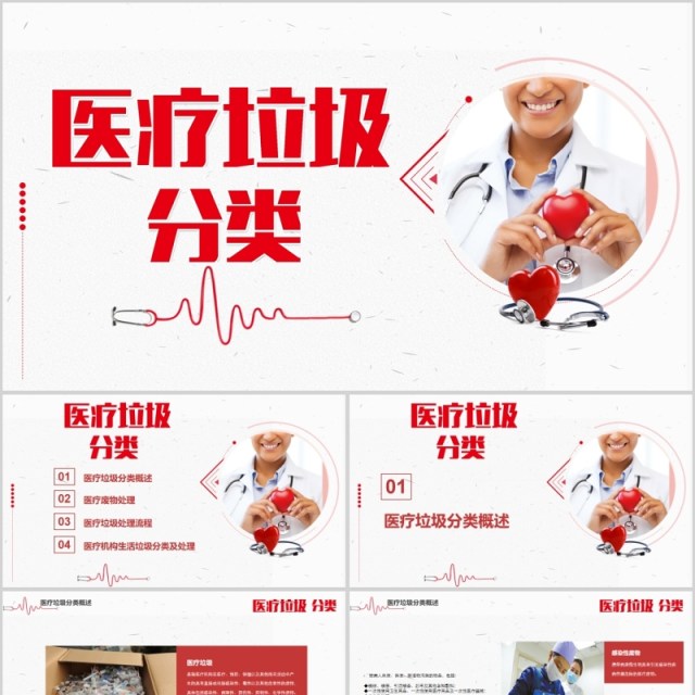 红色医疗垃圾分类PPT培训模板 红色医疗垃圾分类PPT培训模板