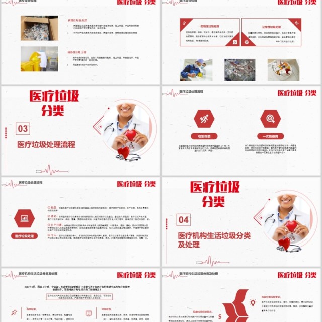 红色医疗垃圾分类PPT培训模板 红色医疗垃圾分类PPT培训模板
