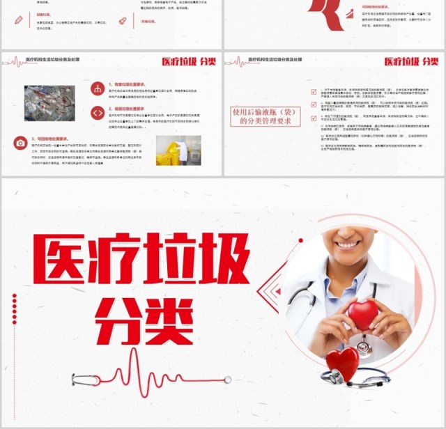 红色医疗垃圾分类PPT培训模板 红色医疗垃圾分类PPT培训模板