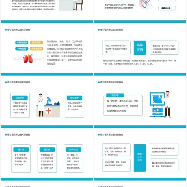 预防德尔塔病毒防疫知识宣传卫生培训动态PPT模板