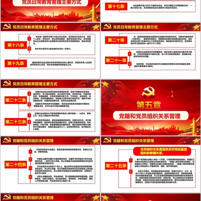 2019中国共产党党员教育管理工作条例党课PPT模板 2019中国共产党党员教育管理工作条例党课PPT模板