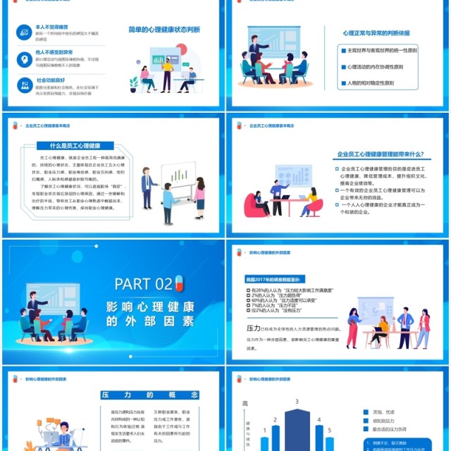 关注员工心理健康打造人文关怀企业PPT模板