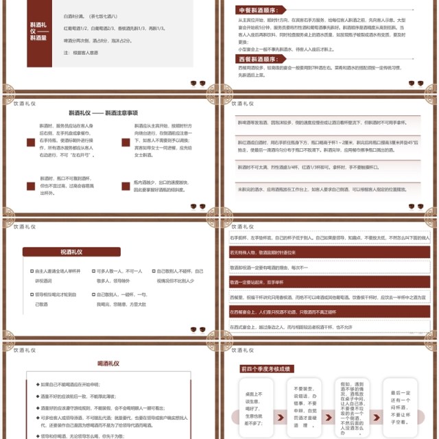 棕色简约风酒桌文化礼仪讲解培训PPT模板