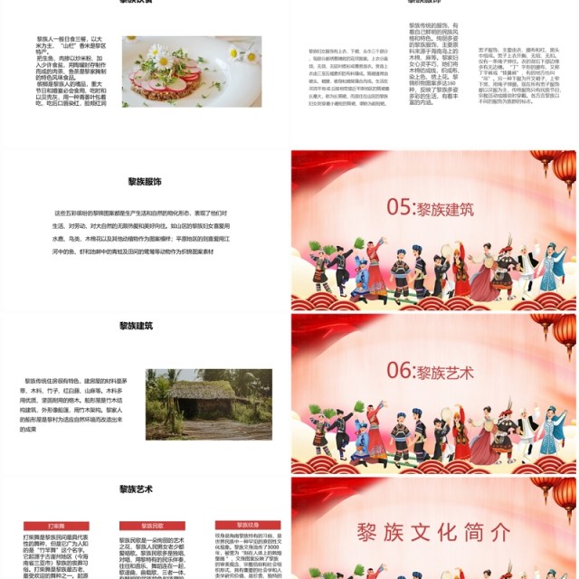 少数民族黎族文化简介PPT模板 少数民族黎族文化简介PPT模板