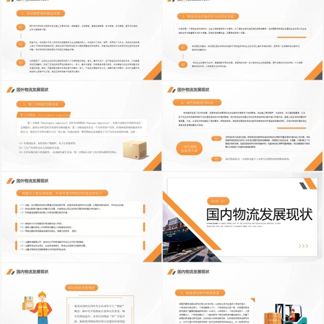 橙色商务风现代物流管理介绍PPT模板 橙色商务风现代物流管理介绍PPT模板