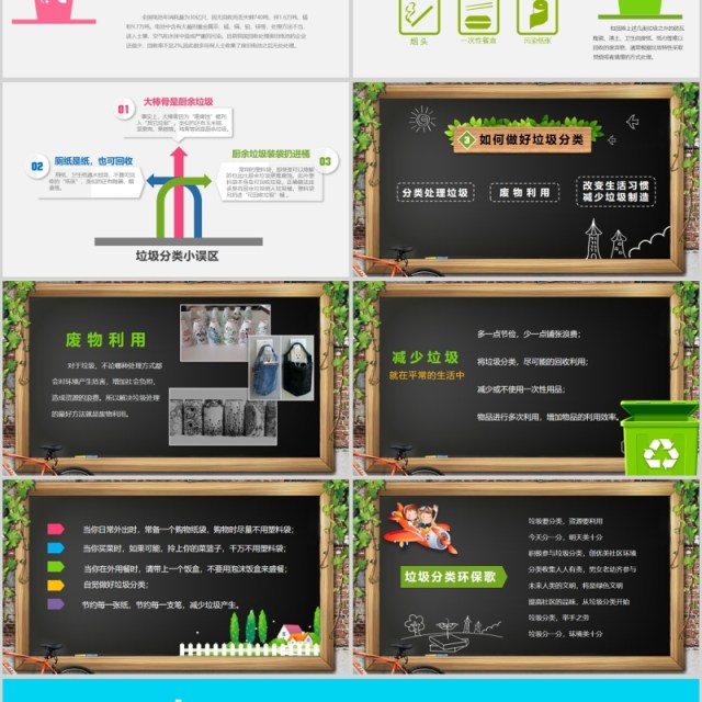 简洁做好垃圾分类班会PPT模板