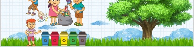 卡通保护环境环保学会从小学会垃圾分类PPT模板