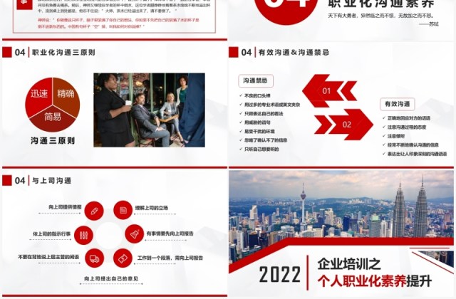 红色商务风企业培训个人职业化素养提升培训PPT模版 红色商务风企业培训个人职业化素养提升培训PPT模版