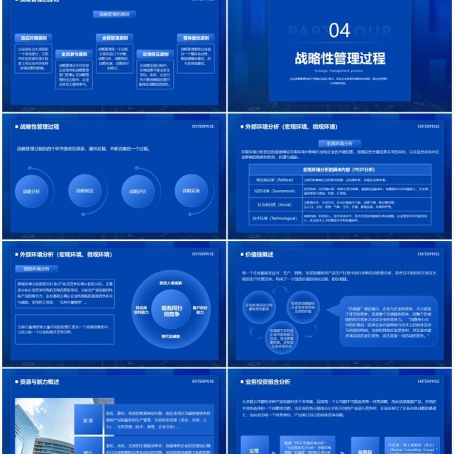 蓝色商务风企业文化战略管理培训PPT模板