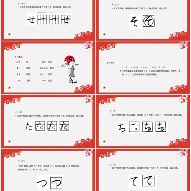红色日语入门教程日语教学PPT模板 红色日语入门教程日语教学PPT模板