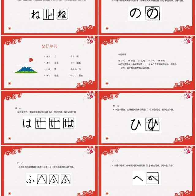 红色日语入门教程日语教学PPT模板 红色日语入门教程日语教学PPT模板