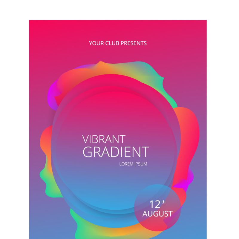 欧美几何流体渐变蒸汽波抽象封面H5电子音乐节海报模板AI矢量素材-4