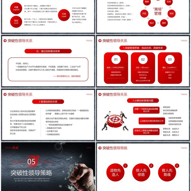 红色高端商务风突破性领导力企业培训PPT模板
