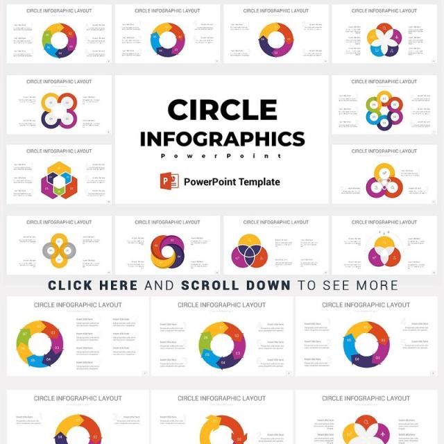 多套配色完整圆形信息图设计ppt矢量图表元素