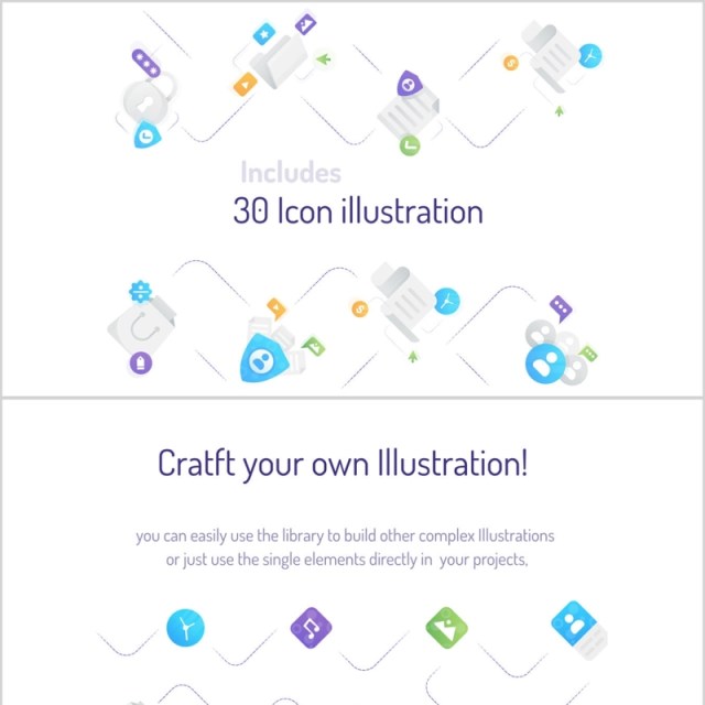 30个Adobe Illustrator创建的迷你插图包和单独元素库 30个Adobe Illustrator创建的迷你插图包和单独元素库