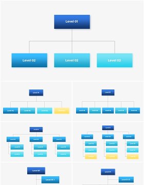 10套深浅色系组织架构图PPT信息图表素材Organizational charts animated powerpoint