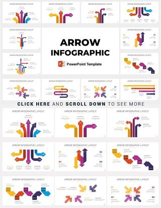 20套完整配色箭头PPT信息图矢量元素