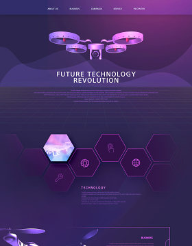 未来科技感产品VR人工智能AI网站网页模板PSD设计素材