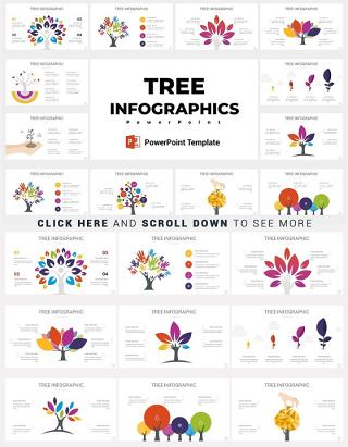 12款树状PPT信息图形矢量设计