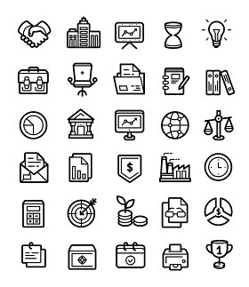 商务商业线条线性矢量图标UI素材icon