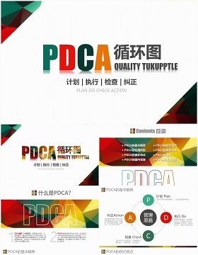 简约实用企业通用质量管理PDCA循环图PPT模板