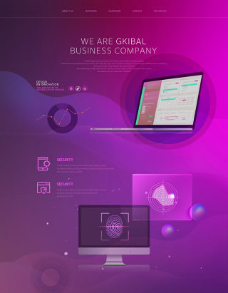 未来科技感产品VR人工智能AI网站紫色网页模板PSD设计素材