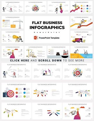 扁平化商务信息图PPT矢量元素