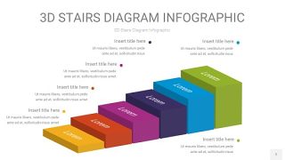 彩色3D阶梯PPT图表1