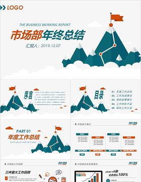 市场部工作总结汇报计划年终总结ppt模板