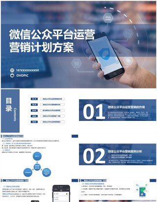 微信公众运营营销策划书PPT模板