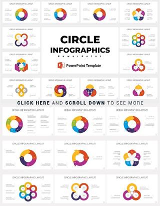 多套配色完整圆形信息图设计ppt矢量图表元素