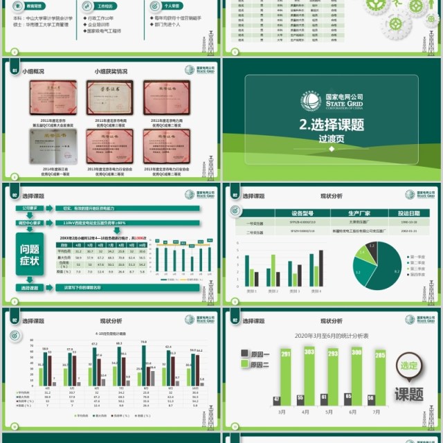 简约QC课题QC小组活动发布PPT模板