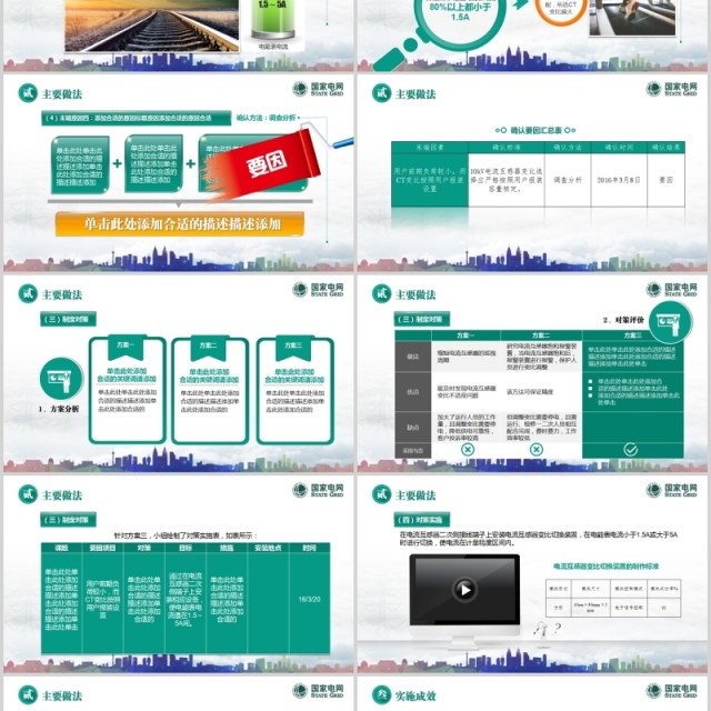 创意时尚获奖国家电网QC模板PPT模板