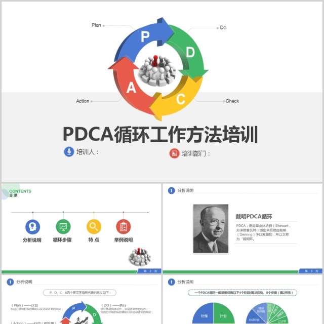 简约大气PDCA循环工作方法培训PPT模板