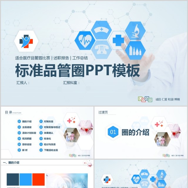 医疗医学标准品管圈PPT模板