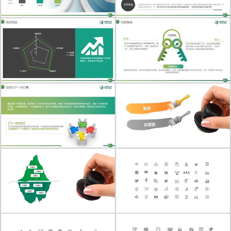 国家电网QC动态模板框架完整PPT模板