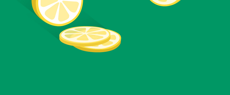 小清新简约绿色插画冰镇饮料柠檬插画