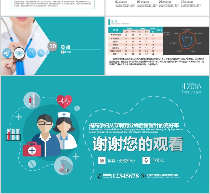 简约品管圈医疗QC PPT模板