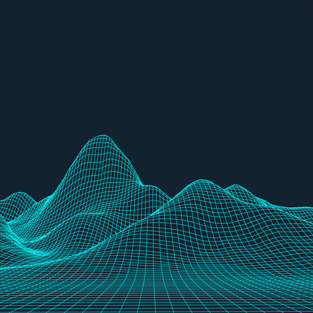 酷炫科技感山脉3d效果山峦起伏设计背景