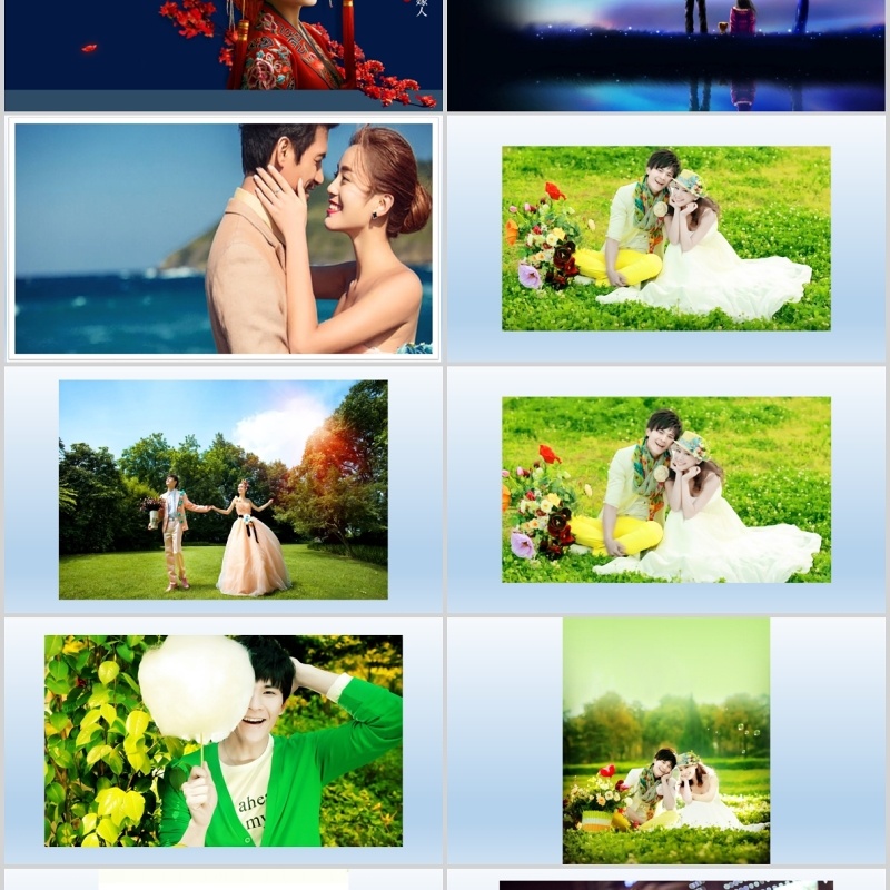 时尚婚礼PPT模板恋爱记录模板电子相册