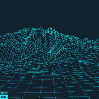 酷炫科技感起伏山脉背景立体3d效果山脉素材