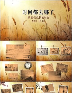时间都去哪了纪念册模板PPT模板