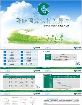 降低预算执行差异率QC小组汇报PPT模板