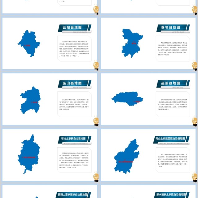 重庆市可编辑地图动态PPT模板素材